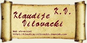 Klaudije Vilovački vizit kartica